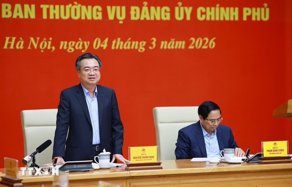 Ông Nguyễn Thanh Nghị, Ủy viên Bộ Chính trị, Bí thư Trung ương Đảng, Trưởng Ban Chính sách, chiến lược Trung ương định hướng nội dung, cách thức tiến hành kiểm tra, giám sát. (Ảnh: Dương Giang/TTXVN)