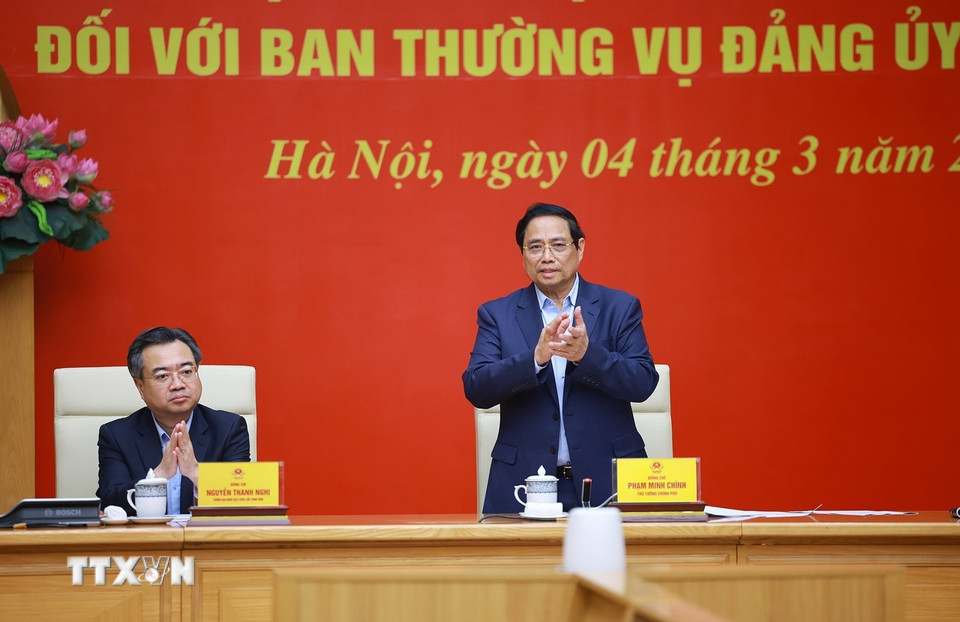 Bí thư Đảng ủy, Thủ tướng Chính phủ Phạm Minh Chính. (Ảnh: Dương Giang/TTXVN)