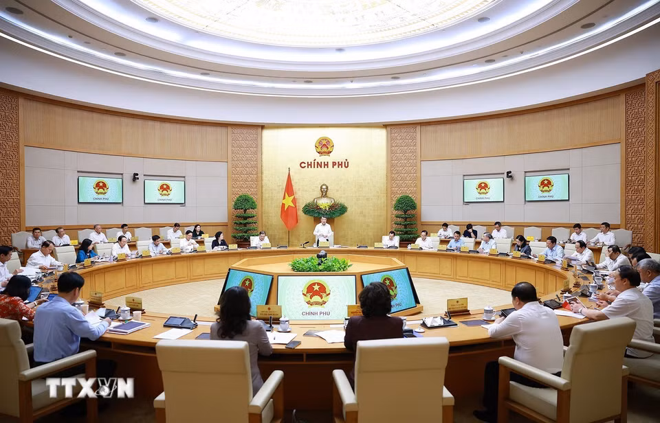Phiên họp Chính phủ thường kỳ tháng 5 năm 2026. (Ảnh: Dương Giang/TTXVN)