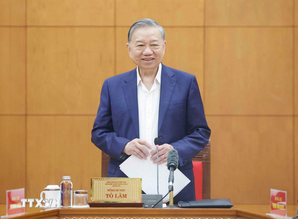Tổng Bí thư Tô Lâm phát biểu. (Ảnh: Thống Nhất/TTXVN)