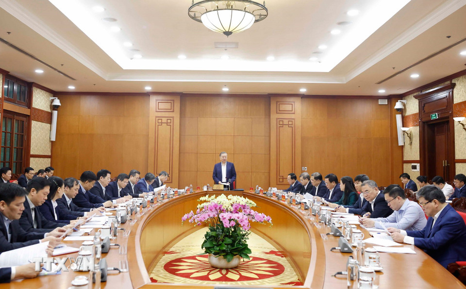 Tổng Bí thư Tô Lâm phát biểu. (Ảnh: Thống Nhất/TTXVN)