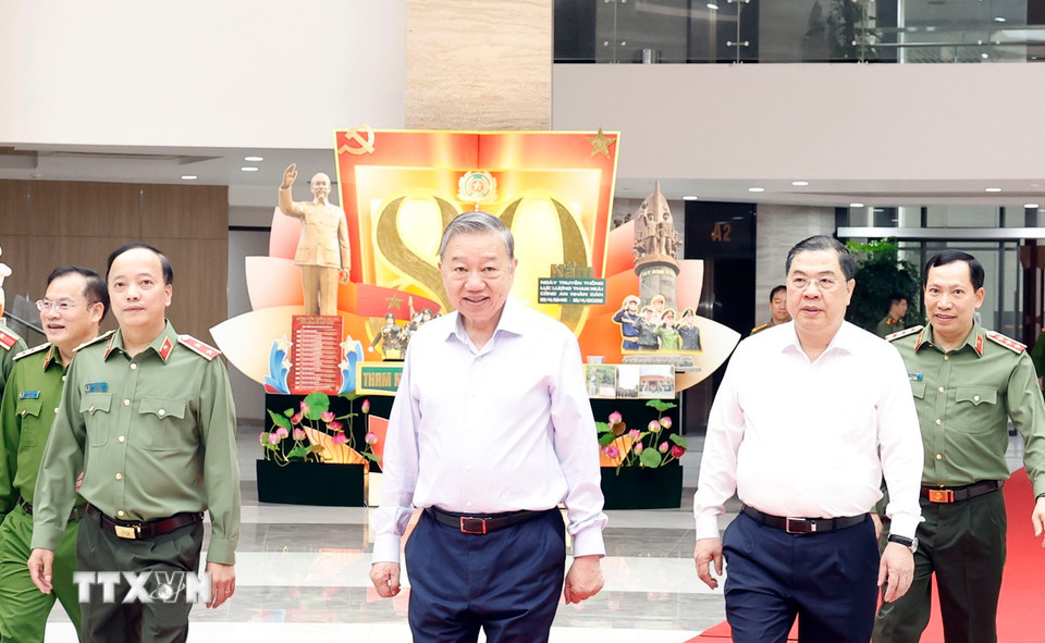 Tổng Bí thư Tô Lâm đến dự Hội nghị. (Ảnh: Thống Nhất/TTXVN)
