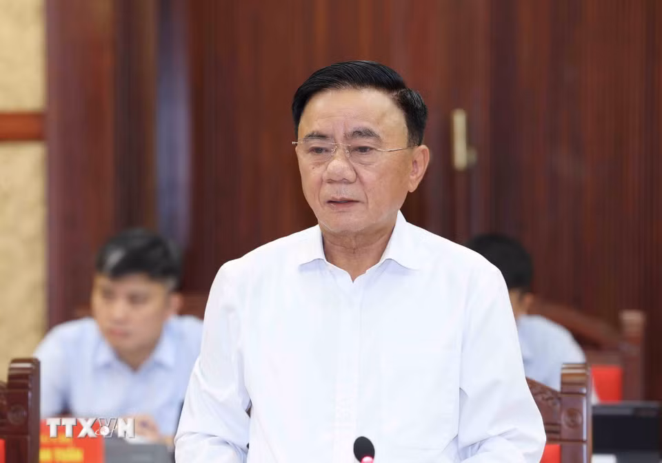 Đồng chí Trần Cẩm Tú, Ủy viên Bộ Chính trị, Thường trực Ban Bí thư, Trưởng Ban Chỉ đạo Chuyển đổi số trong các cơ quan Đảng phát biểu chỉ đạo phiên họp. (Ảnh: Phương Hoa/TTXVN)
