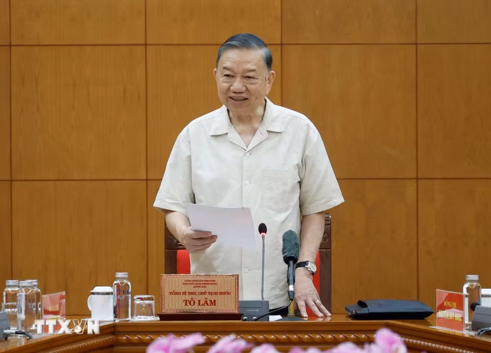 Tổng Bí thư, Chủ tịch nước Tô Lâm phát biểu. (Ảnh: Thống Nhất/TTXVN)