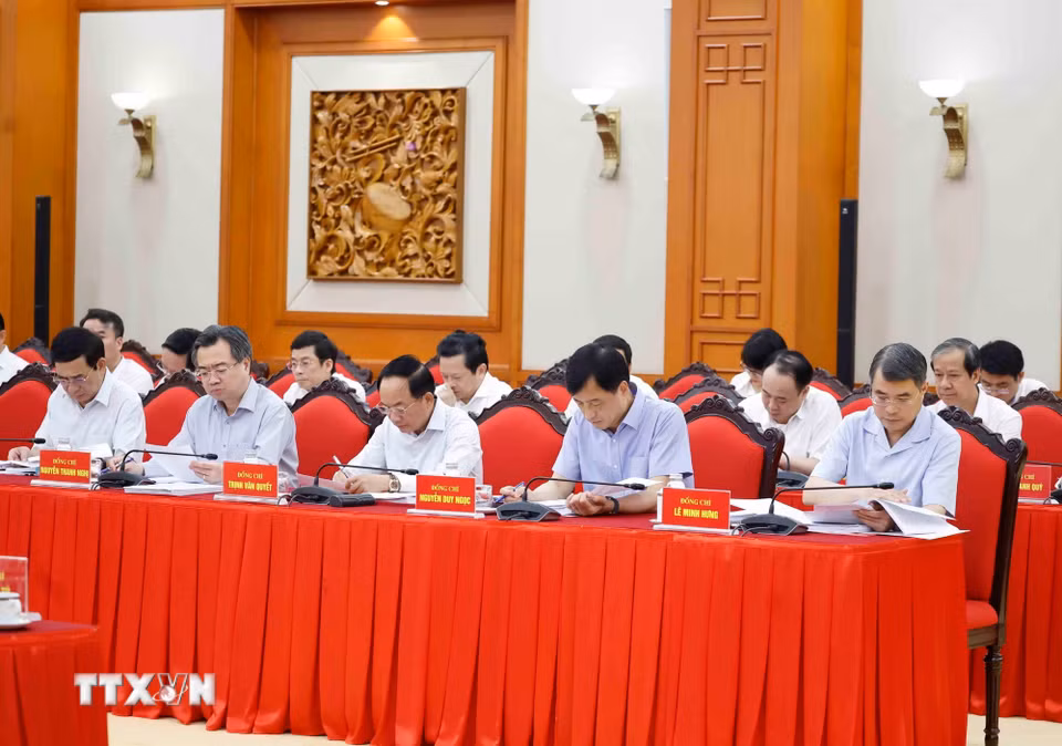 Các đại biểu tham dự cuộc làm việc. (Ảnh: Thống Nhất/TTXVN)