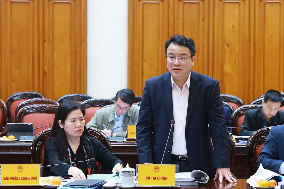 Thứ trưởng Bộ Tài chính Trần Quốc Phương phát biểu. (Ảnh: Dương Giang/TTXVN)