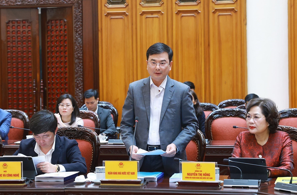 Phó Thống đốc Ngân hàng Nhà nước Việt Nam Phạm Thanh Hà phát biểu. (Ảnh: Dương Giang/TTXVN)