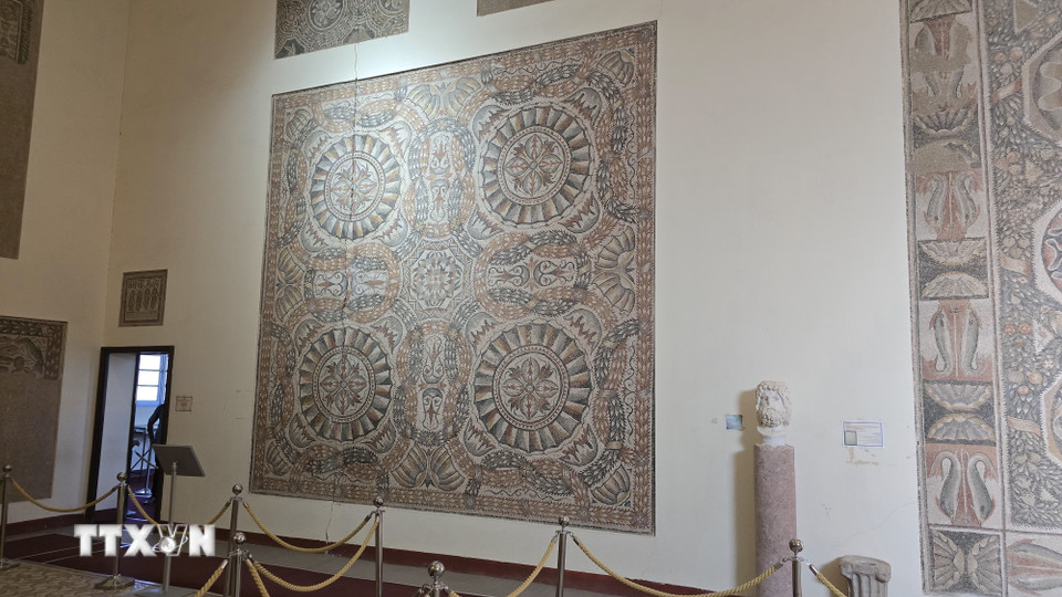 Ceramic có mặt tại Algeria từ thời cổ xưa. Đây là một nền nhà La Mã được phục dựng tại một khu di tích tỉnh Batna. (Ảnh: Nguyễn An/TTXVN)