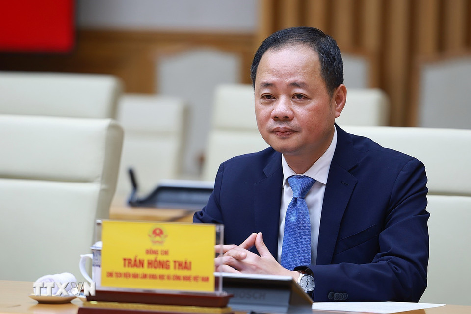 Ông Trần Hồng Thái, Chủ tịch Viện Hàn lâm Khoa học và Công nghệ Việt Nam. (Ảnh: Dương Giang/TTXVN)