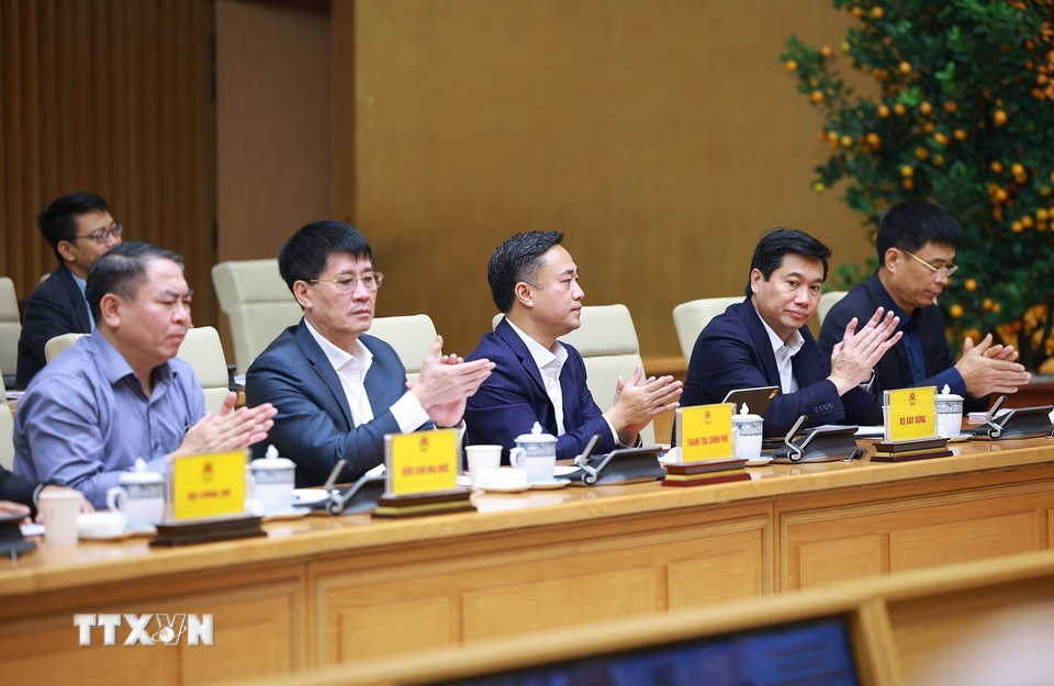 Các đại biểu tham dự Phiên họp thứ 24 của Ban Chỉ đạo các công trình, dự án quan trọng quốc gia, trọng điểm ngành giao thông vận tải. (Ảnh: Phạm Tiếp/TTXVN)