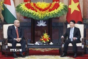 Chủ tịch nước Lương Cường hội kiến Chủ tịch Hạ viện Vương quốc Hashemite Jordan Mazen Turki El Qadi đang thăm chính thức Việt Nam. (Ảnh: Lâm Khánh/TTXVN)