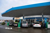 Một trạm xăng ở Slubice, Ba Lan. (Ảnh: THX/TTXVN)