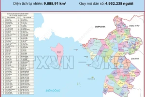 102 đơn vị hành chính cấp xã của tỉnh An Giang năm 2025