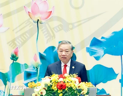 Tổng Bí thư Tô Lâm phát biểu. (Ảnh: Thống Nhất/TTXVN)