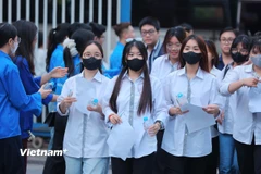 Thí sinh dự thi tốt nghiệp trung học phổ thông năm 2025. (Ảnh: Hoài Nam/Vietnam+)