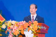 Bộ trưởng Bộ Giáo dục và Đào tạo Nguyễn Kim Sơn phát biểu tại sự kiện. (Ảnh: PV/Vietnam+)