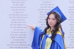 Nguyễn Minh Ngọc trong lễ tốt nghiệp sáng nay. (Ảnh: PV/Vietnam+)
