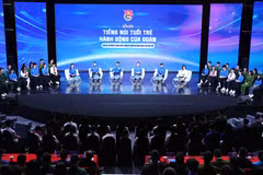 Diễn đàn được tổ chức theo hình thức trực tiếp kết hợp trực tuyến. (Ảnh: Minh Đức/TTXVN).