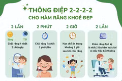 Thông điệp 2-2-2-2 cho hàm răng khỏe đẹp (Hình ảnh trong tài liệu của Bộ Giáo dục - Đào tạo).