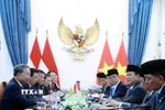 Tổng Bí thư Tô Lâm và Tổng thống Cộng hòa Indonesia, Chủ tịch Đảng Phong trào Indonesia vĩ đại (Gerindra) Prabowo Subianto hội đàm. (Ảnh: Thống Nhất/TTXVN)