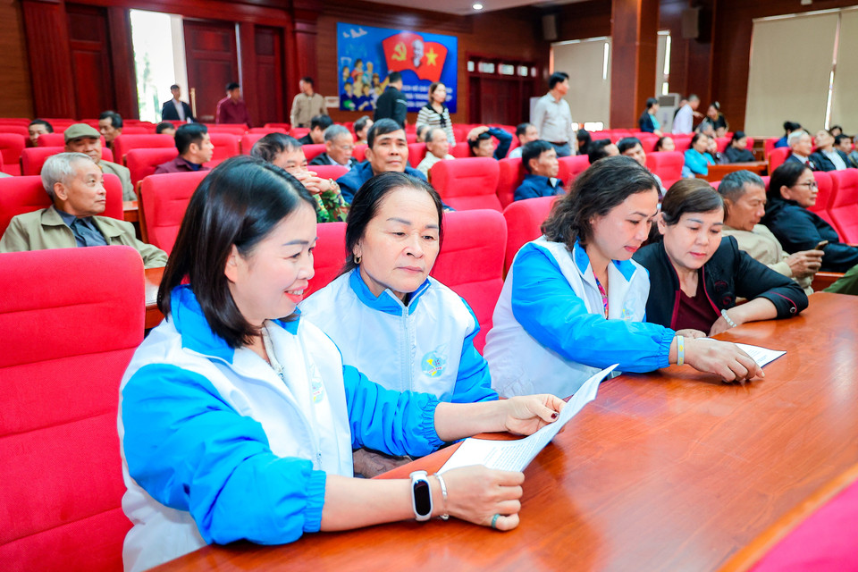 Sắc đỏ của cờ hoa hòa cùng sắc hồng của lòng nhiệt huyết, tất cả đang hứa hẹn một kỳ bầu cử thành công rực rỡ. (Ảnh: Hoài Nam/Vietnam+)