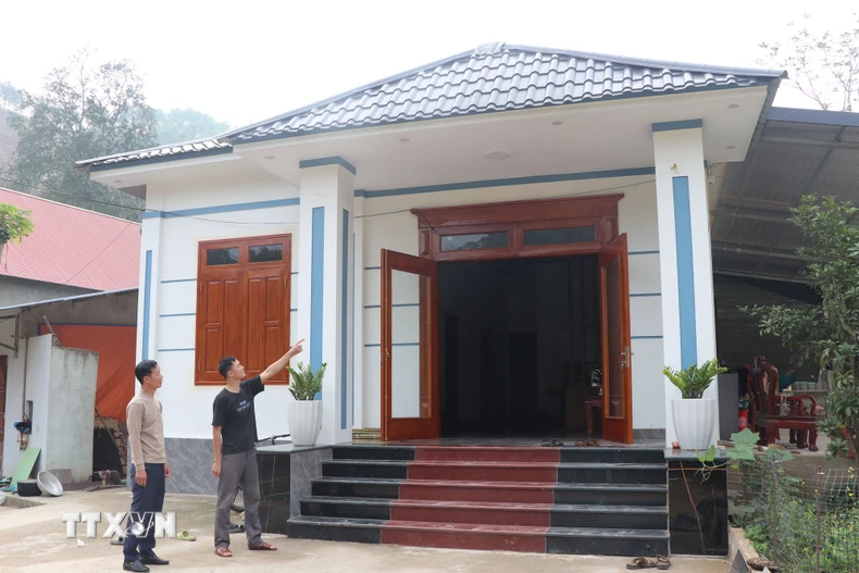 Ngôi nhà mới khang trang của gia đình anh Dương Hải Nam, dân tộc Dao, thôn Khuôn Điển, xã Tân Trào (Tuyên Quang). (Ảnh: Hoàng Hải/TTXVN)