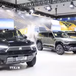 Ôtô năng lượng mới của hãng Dongfeng (Trung Quốc). (Ảnh: Công Tuyên/TTXVN)