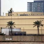 Đại sứ quán Mỹ tại thủ đô Baghdad, Iraq ngày 14/3/2026. Ảnh: THX/TTXVN