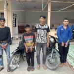 Các đối tượng Chí Hoà, Đức Hoà, Khoa và Chơn (ảnh từ trái qua). (Ảnh: TTXVN phát)