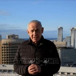 Thủ tướng Israel Benjamin Netanyahu phát biểu tại căn cứ quân sự Kirya ở Tel Aviv, ngày 2/3/2026. (Ảnh: THX/TTXVN)