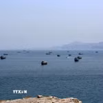 Quang cảnh eo biển Hormuz. (Ảnh: THX/TTXVN phát)
