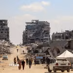 Cảnh tàn phá do xung đột tại Gaza. (Ảnh: THX/TTXVN phát)