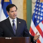 Ngoại trưởng Mỹ Marco Rubio phát biểu trong một cuộc họp báo. (Ảnh: Reuters/TTXVN)