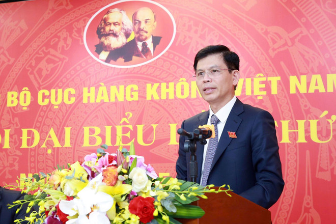 Thứ trưởng Bộ Xây dựng Lê Anh Tuấn phát biểu chỉ đạo tại Đại hội đại biểu Đảng bộ Cục Hàng không Việt Nam lần thứ VIII, nhiệm kỳ 2025-2030. (Ảnh: Việt Hùng/Vietnam+) thu-truong-le-anh-tuan.jpg