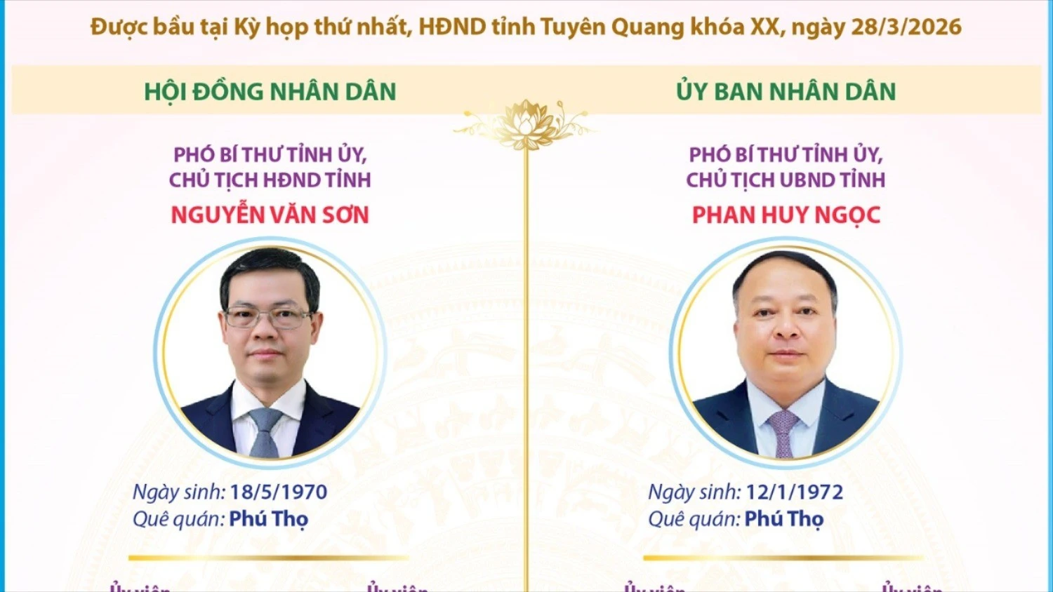 Tuyên Quang công bố danh sách chức danh chủ chốt HĐND và UBND tỉnh