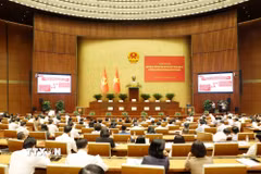 Hội nghị quán triệt Nghị quyết của Bộ Chính trị về đường lối đối ngoại Đại hội XIV của Đảng. (Ảnh: Phương Hoa/TTXVN)