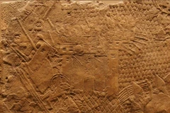 Phù điêu Assyria từ cung điện của vua Sennacherib (thế kỷ VIII trước Công nguyên) tại Mosul ngày nay. Nghiên cứu mới công bố cho rằng phù điêu số 28 thực chất mô tả thành Jerusalem. (Ảnh của nhà nghiên cứu Stephen Compton)