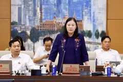 Chủ nhiệm Ủy ban Dân nguyện và Giám sát của Quốc hội Lê Thị Nga phát biểu. (Ảnh: Doãn Tấn/TTXVN)