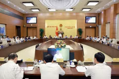 Chủ tịch Quốc hội Trần Thanh Mẫn phát biểu khai mạc Phiên họp thứ 2 của Ủy ban Thường vụ Quốc hội. (Ảnh: Doãn Tấn/TTXVN)