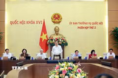 Chủ tịch Quốc hội Trần Thanh Mẫn phát biểu khai mạc Phiên họp thứ 2 của Ủy ban Thường vụ Quốc hội. (Ảnh: Doãn Tấn/TTXVN)