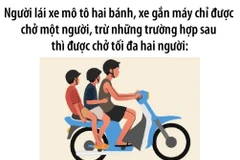 Xe môtô hai bánh, xe gắn máy được chở 3 người trong trường hợp nào?