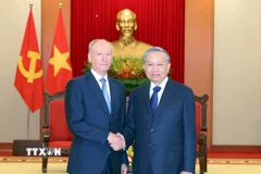 Tổng Bí thư Tô Lâm tiếp Trợ lý Tổng thống, Chủ tịch Hội đồng Biển Liên bang Nga Nicolai Patrushev. (Ảnh: Thống Nhất/TTXVN)