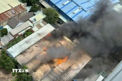 Hiện trường vụ cháy. (Ảnh: TTXVN phát)
