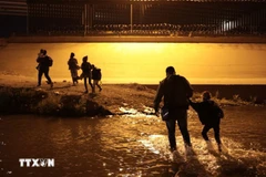 Những người di cư ở biên giới Mỹ. (Ảnh: THX/TTXVN)