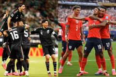 Mexico và Anh sẽ quyết đấu tranh vé tứ kết World Cup 2026. (Ảnh: AFP/TTXVN)
