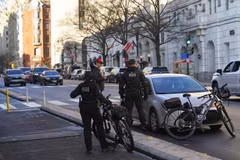 Cảnh sát làm nhiệm vụ tại Washington. (Nguồn: Xinhua)