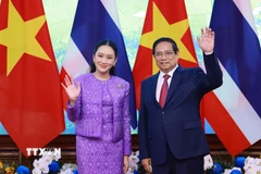 Thủ tướng Phạm Minh Chính và Thủ tướng Thái Lan Paetongtarn Shinawatra đồng chủ trì Kỳ họp lần thứ tư Nội các chung Việt Nam-Thái Lan. (Ảnh: Dương Giang/TTXVN)