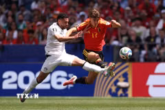 Bỉ (áo đỏ) gây thất vọng ở ngày ra quân World Cup 2026. (Ảnh: AFP/TTXVN)