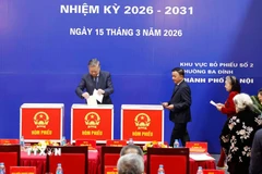 Tổng Bí thư Tô Lâm bỏ phiếu bầu cử tại Khu vực bỏ phiếu số 02 phường Ba Đình, thành phố Hà Nội. (Ảnh: Thống Nhất/TTXVN)