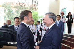 Tổng Bí thư Tô Lâm tiếp Tổng thống Pháp Emmanuel Macron. (Ảnh: Thống Nhất/TTXVN)